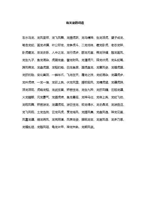 有关龙的词语
