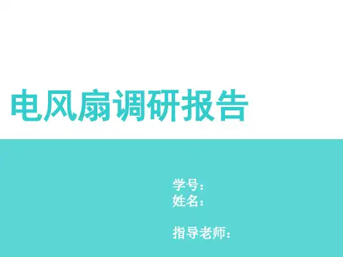 电风扇调研报告PPT课件