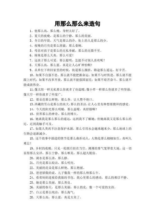 用那么那么来造句