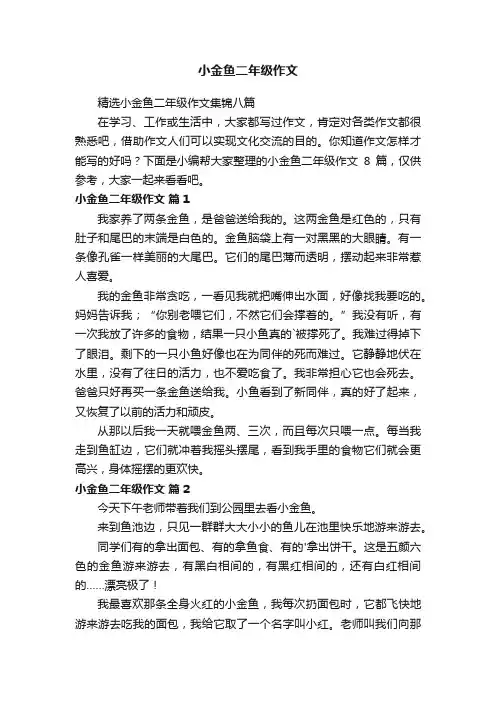 小金鱼二年级作文 2