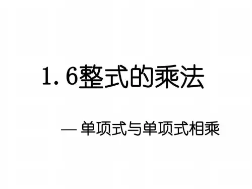 整式的乘法[下学期]--北师大版-