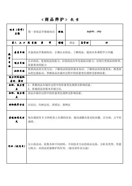 商品养护第一章