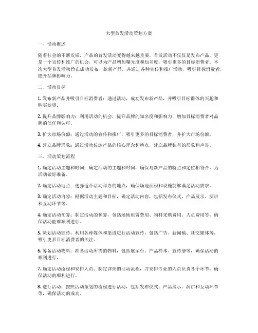 大型首发活动策划方案