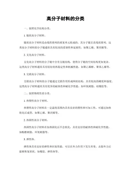 高分子材料的分类