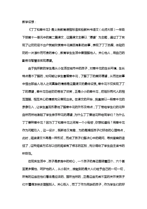 《丁丁与牵牛花》教案