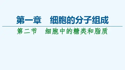 2021_2022学年新教材高中生物第一章细胞的分子组成第2节细胞中的糖类和脂质课件苏教版必修120