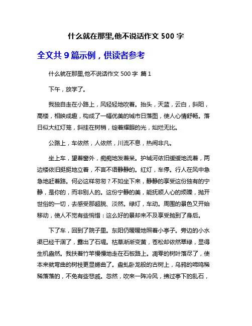 什么就在那里,他不说话作文500字