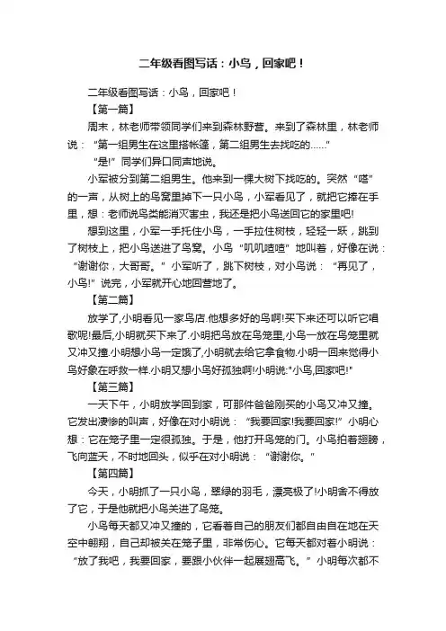 二年级看图写话：小鸟，回家吧！