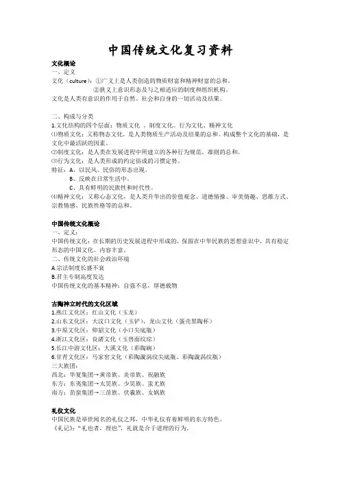 中国传统文化复习资料