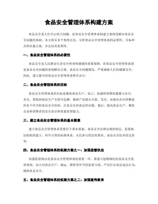 食品安全管理体系构建方案