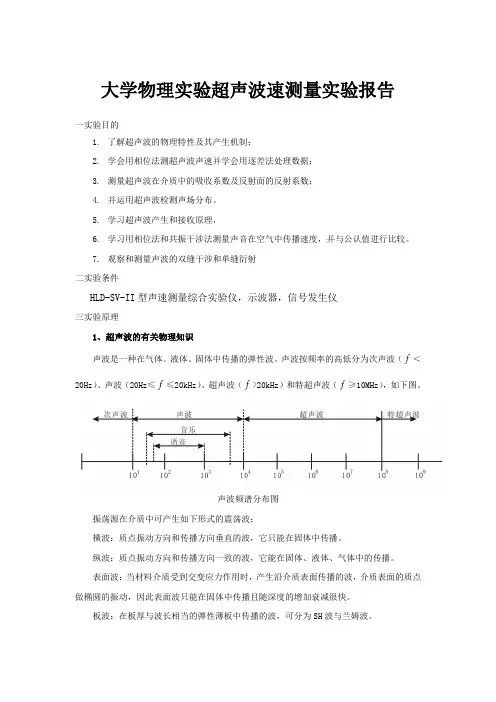 大学物理实验超声波速测量实验报告
