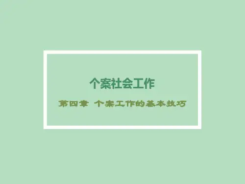个案工作第四章 个案工作的基本技巧
