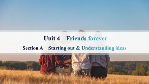 外研版高中英语学案必修第一册精品课件Unit 4 Friends forever Section A