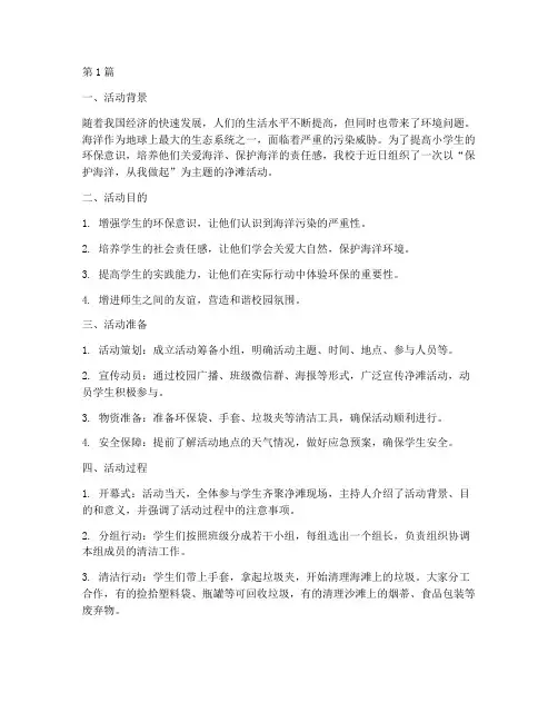 小学净滩活动总结(3篇)