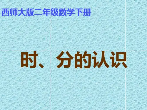 二年级下册数学课件时分的认识西师大版(共20张PPT)
