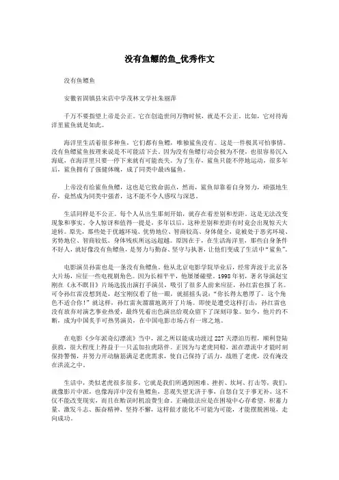 没有鱼鳔的鱼_优秀作文.doc
