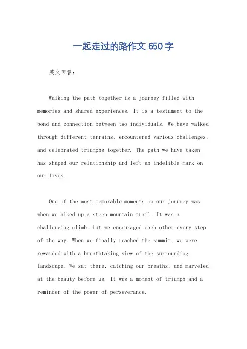 一起走过的路作文650字