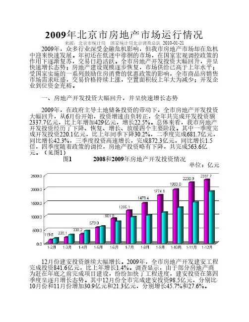 2009年北京市房地产市场运行情况