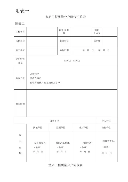 住宅分户验收表格(新版本)
