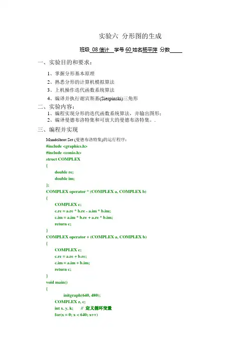 计算机图形学  分形图的生成