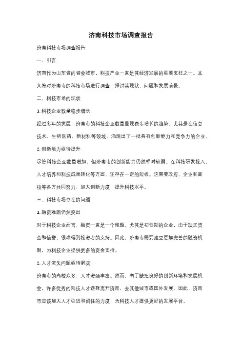 济南科技市场调查报告