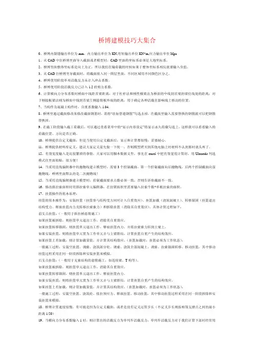桥梁博士使用技巧大全