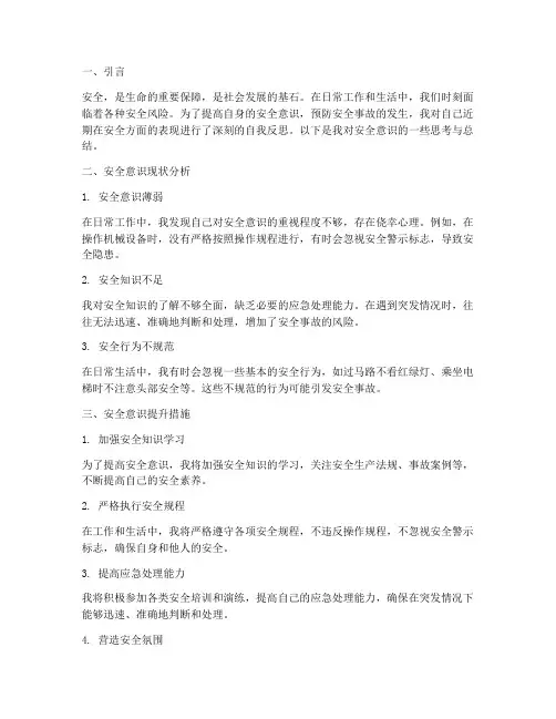 关于安全的自我反思模板