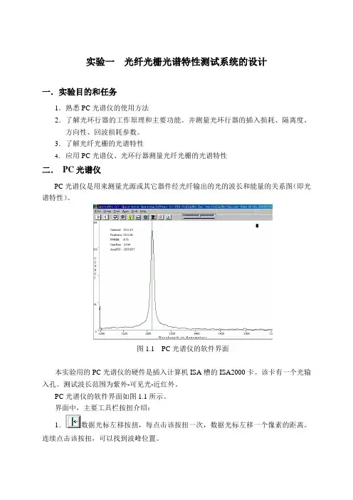 一光纤光栅光谱特性测试系统的设计
