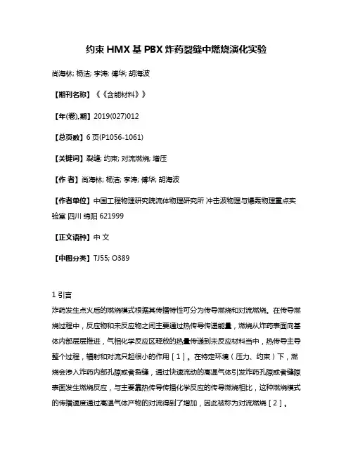 约束HMX基PBX炸药裂缝中燃烧演化实验