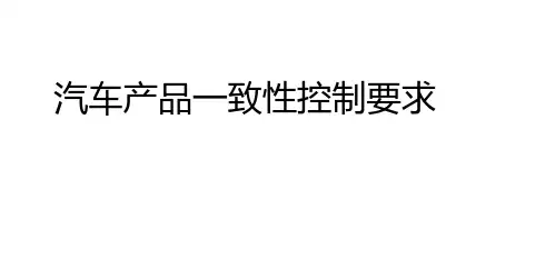 汽车产品一致性控制要求(1)