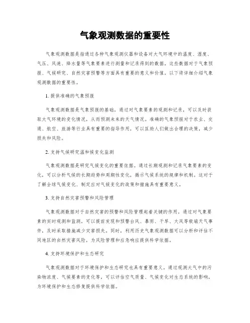 气象观测数据的重要性