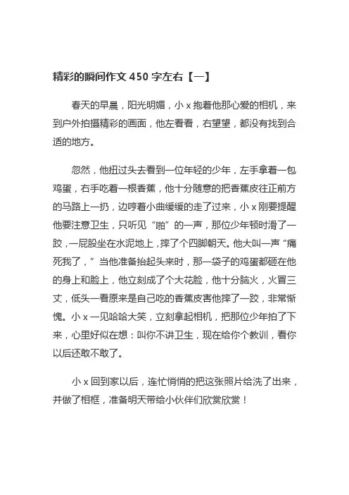 那一次精彩的事450字作文