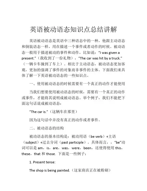 英语被动语态知识点总结讲解