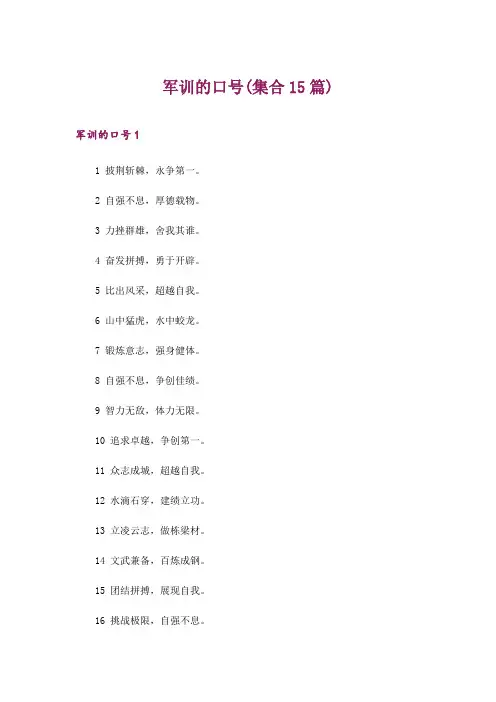 2024年军训的口号(集合15篇)_1