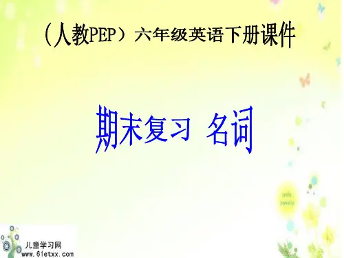 人教PEP六年级英语下册期末复习课件