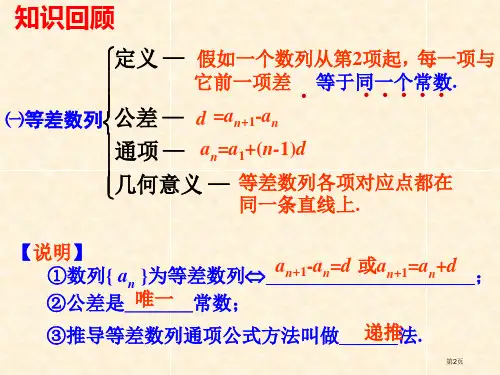 等差数列教案市公开课一等奖省优质课获奖课件