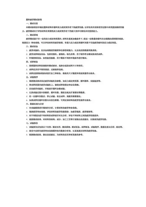 塑料疲劳测试标准