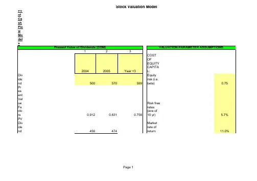 美国投行用的定价模型(EXCEL)