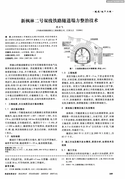 新枫林二号双线铁路隧道塌方整治技术