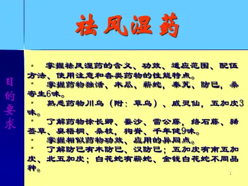 中药学祛风湿药ppt课件