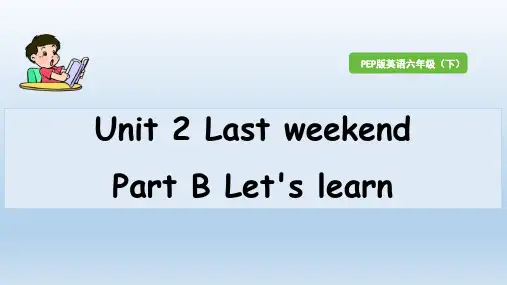 人教PEP版英语六年级下册Unit2《Last weekendPart BLet's learn课件