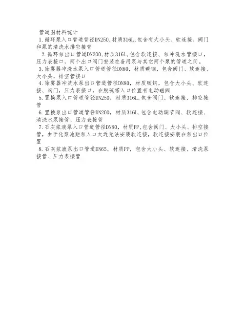 管道图材料统计