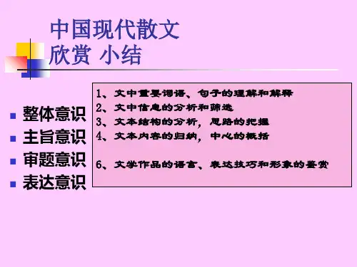 中国现代散文欣赏 小结 ppt课件