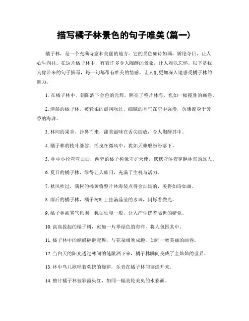 描写橘子林景色的句子唯美(精选2篇)