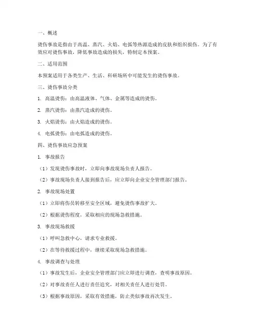 各种烫伤事故应急预案及流程