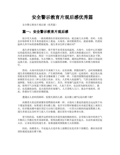 安全警示教育片观后感优秀篇