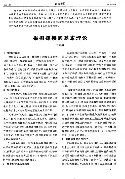 果树嫁接的基本理论