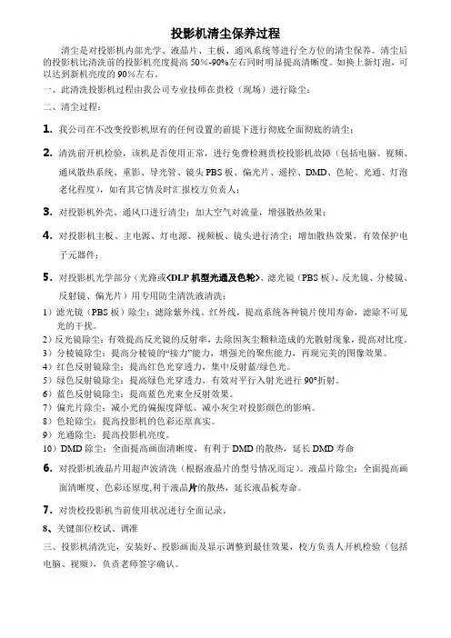 投影机清尘保养过程