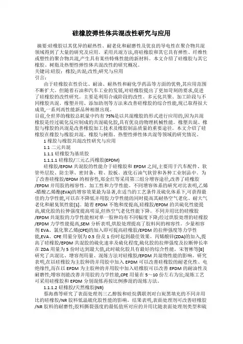 硅橡胶弹性体共混改性研究与应用