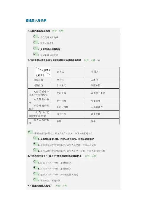 圆通的人际关系